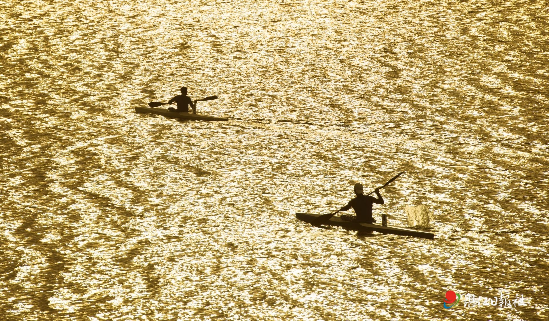 一湖流动的金