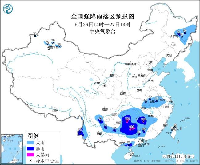暴雨黄色预警继续：湖南江西广西等地部分地区有大暴雨